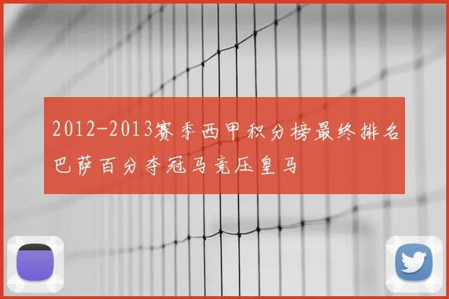 2012-2013赛季西甲积分榜最终排名巴萨百分夺冠马竞压皇马
